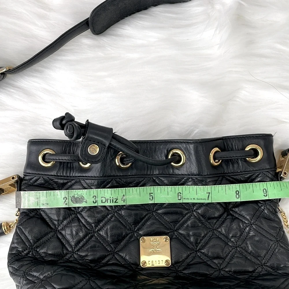 MCM‎ Black Quilted Leather Bucket Bag